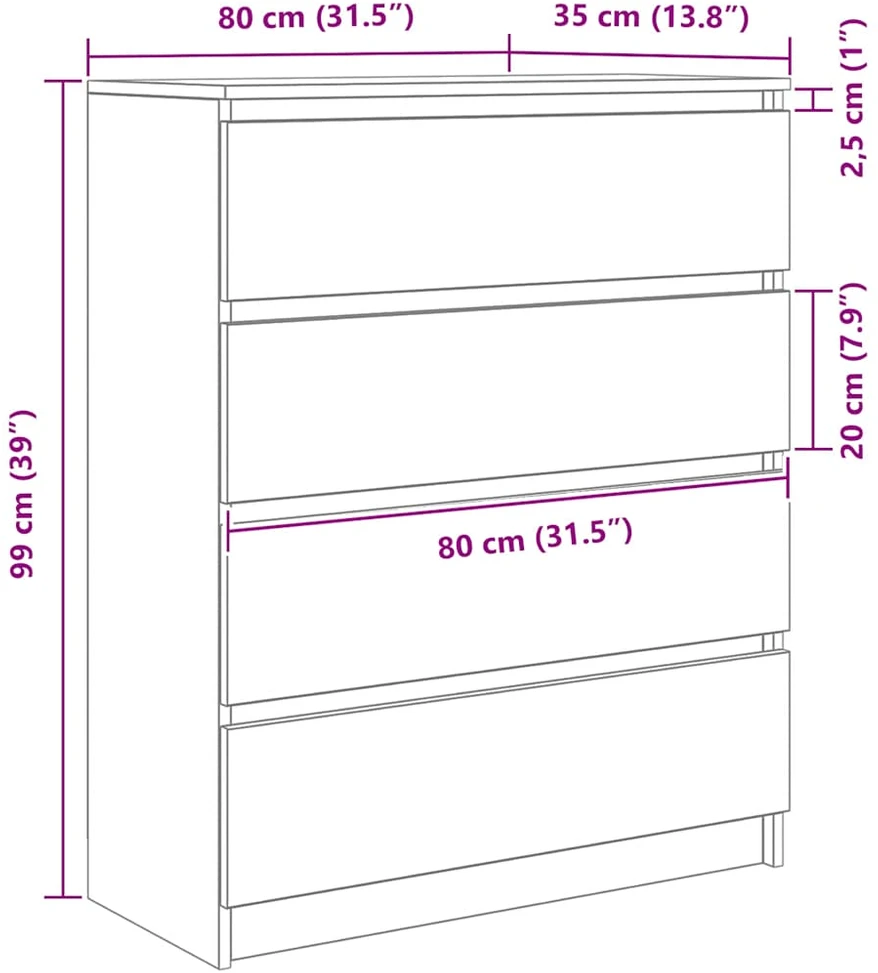 indauja Sena mediena 80x35x99 cm Inžinierinė mediena