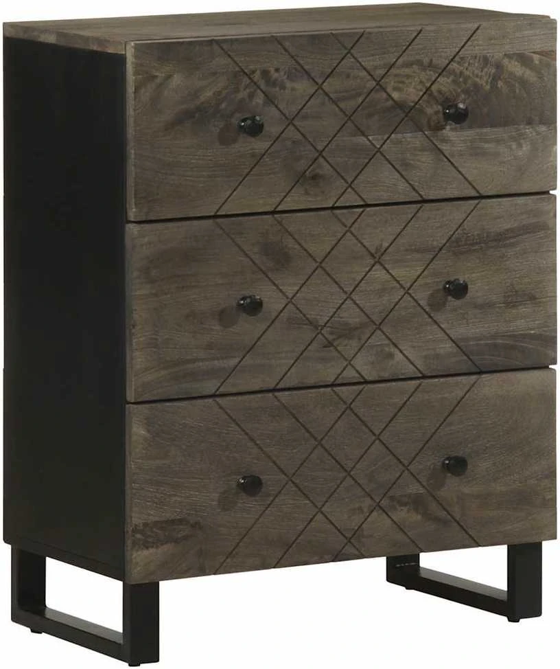 indaujos 2 vnt juodos 60x33x75 cm medžio masyvo mango