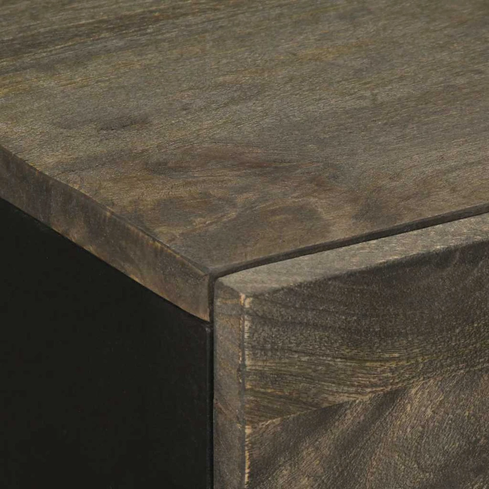 indaujos 2 vnt juodos 60x33x75 cm medžio masyvo mango