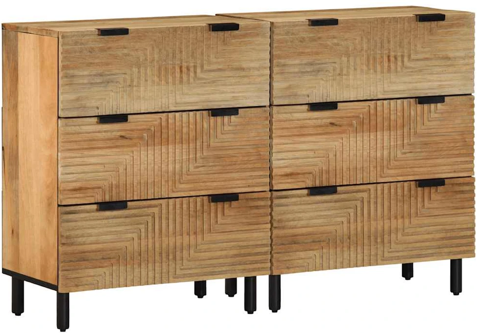 indaujos 2 vnt Ruda 60x33x75 cm medžio masyvo mango