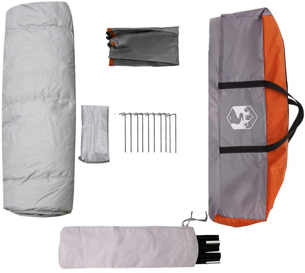 3 asmeniui Pilka ir oranžinė 185T poliesteris