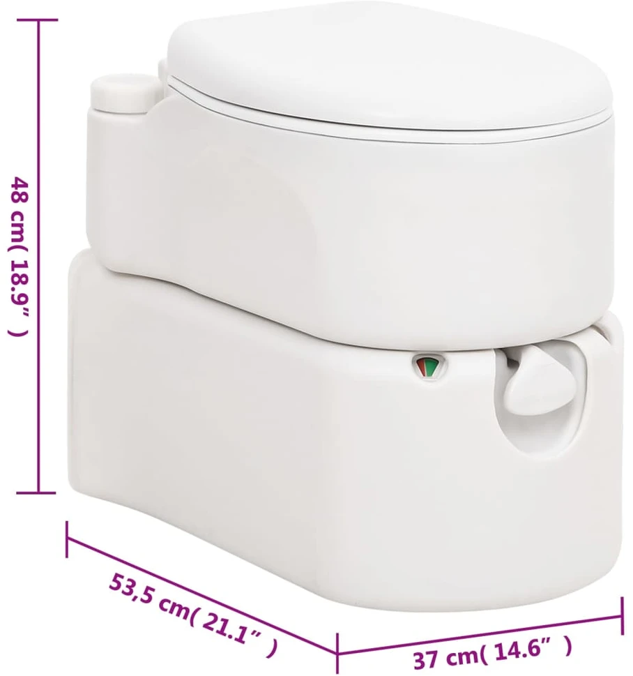 Integruotas stovyklavimo tualetas, baltas, 24+17l, HDPE/emalis