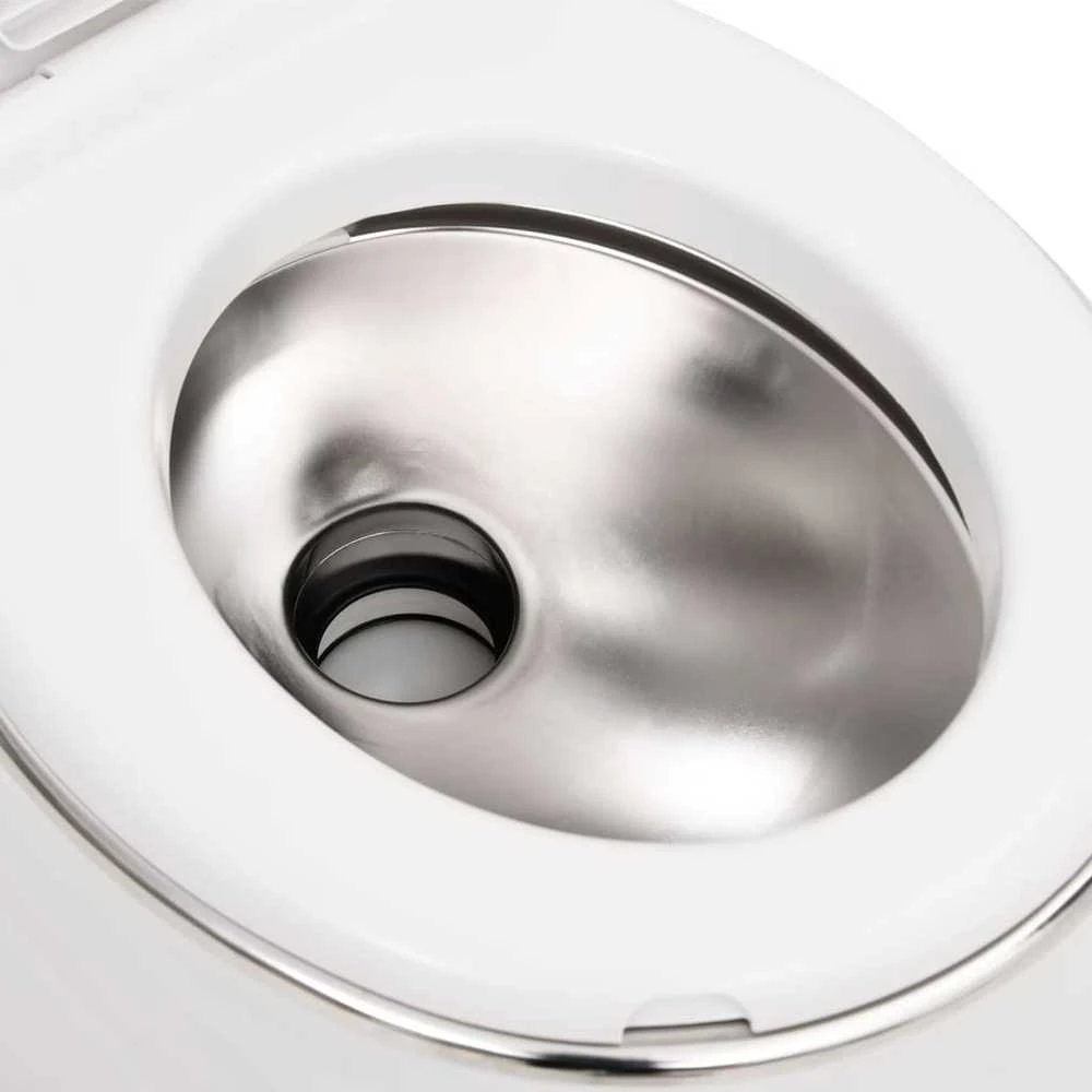Integruotas stovyklavimo tualetas, baltas, 24+17l, HDPE/plienas