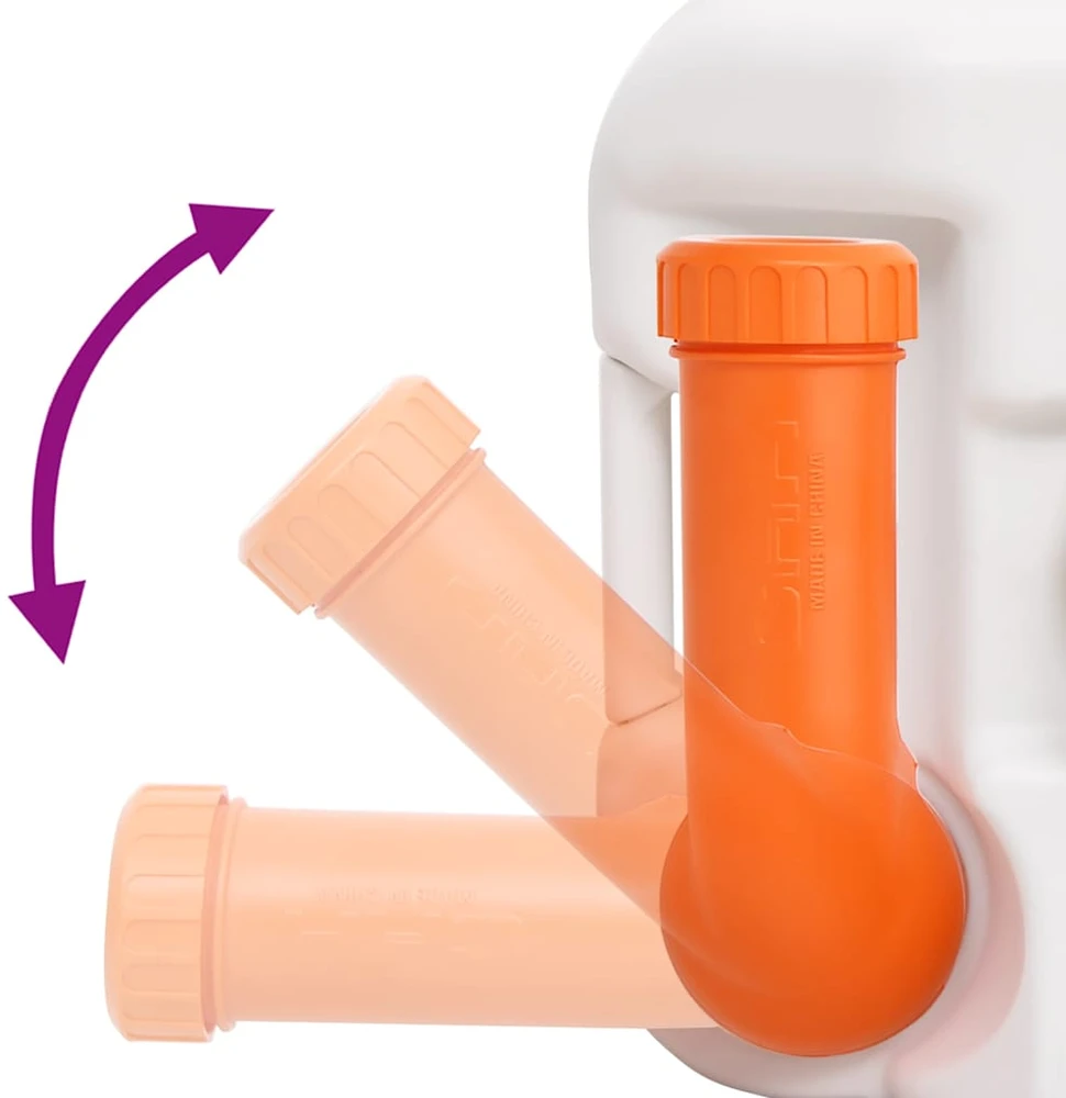 Integruotas stovyklavimo tualetas, baltas, 24+17l, HDPE/plienas