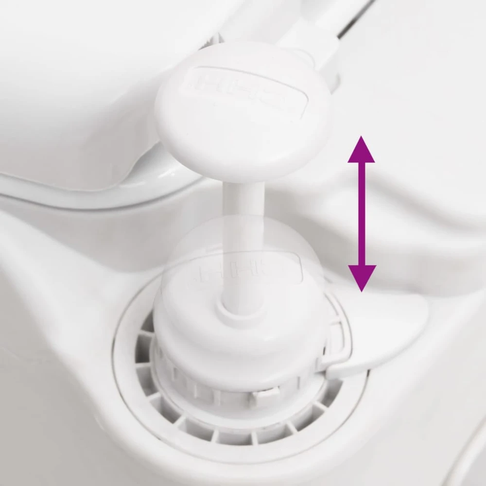 Integruotas stovyklavimo tualetas, baltas, 24+17l, HDPE/PP