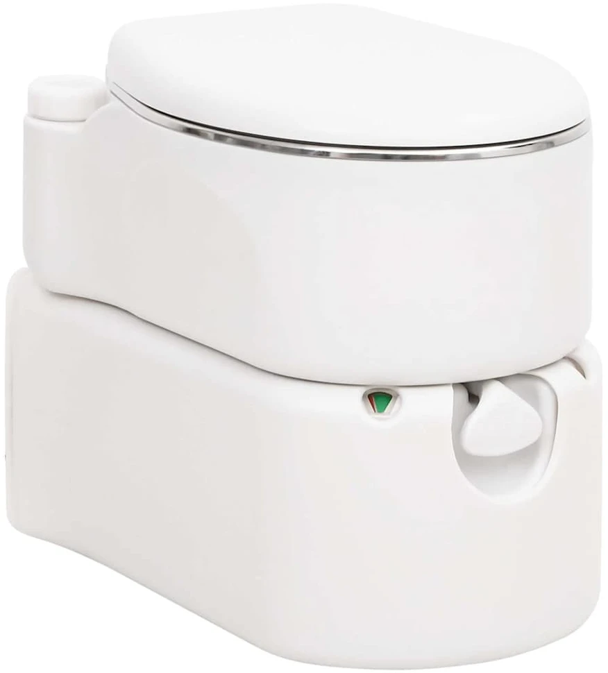 Integruotas stovyklavimo tualetas, baltas, 24+17l, HDPE/plienas