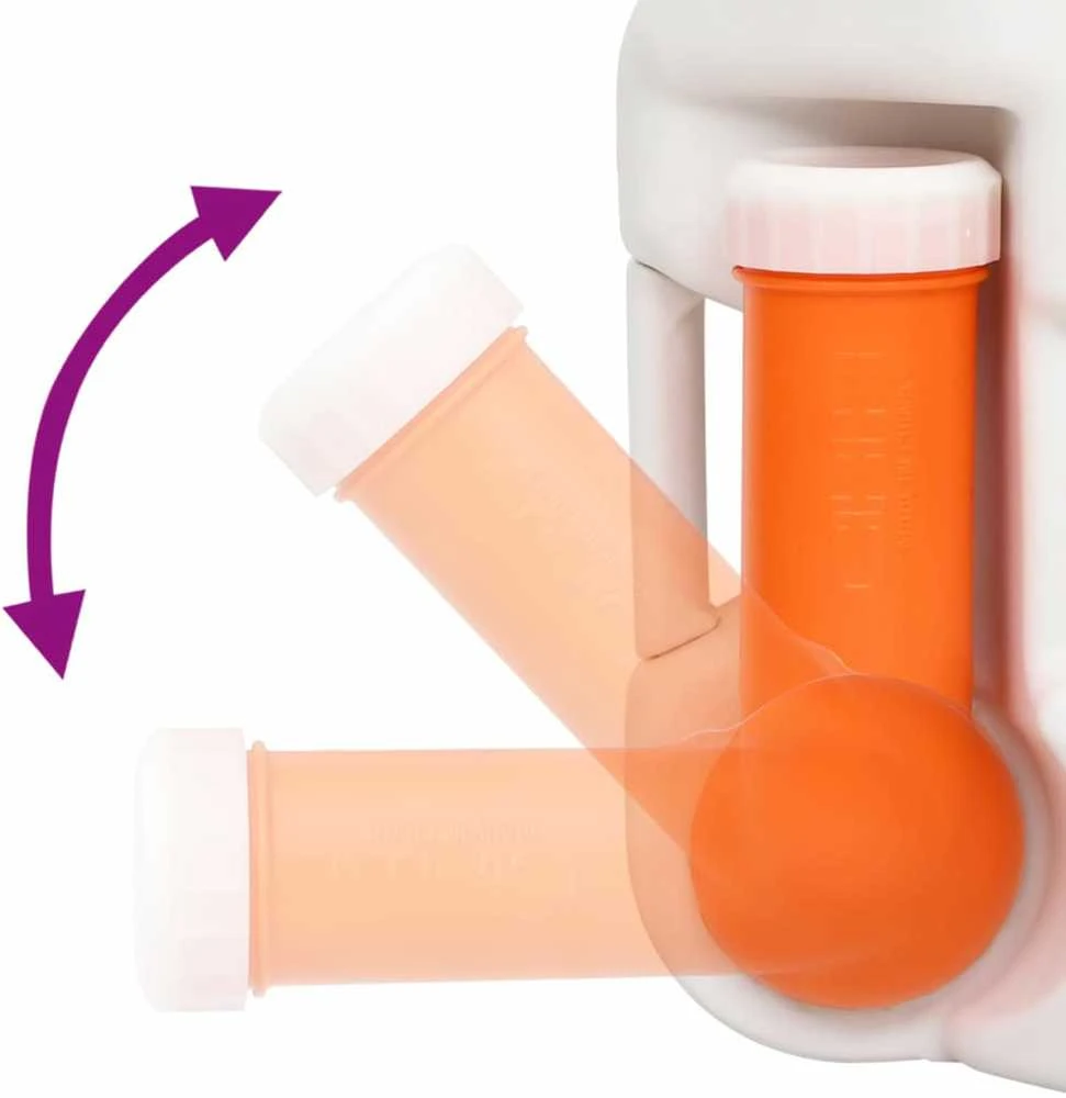 Integruotas stovyklavimo tualetas, baltas, 24+17l, HDPE/emalis