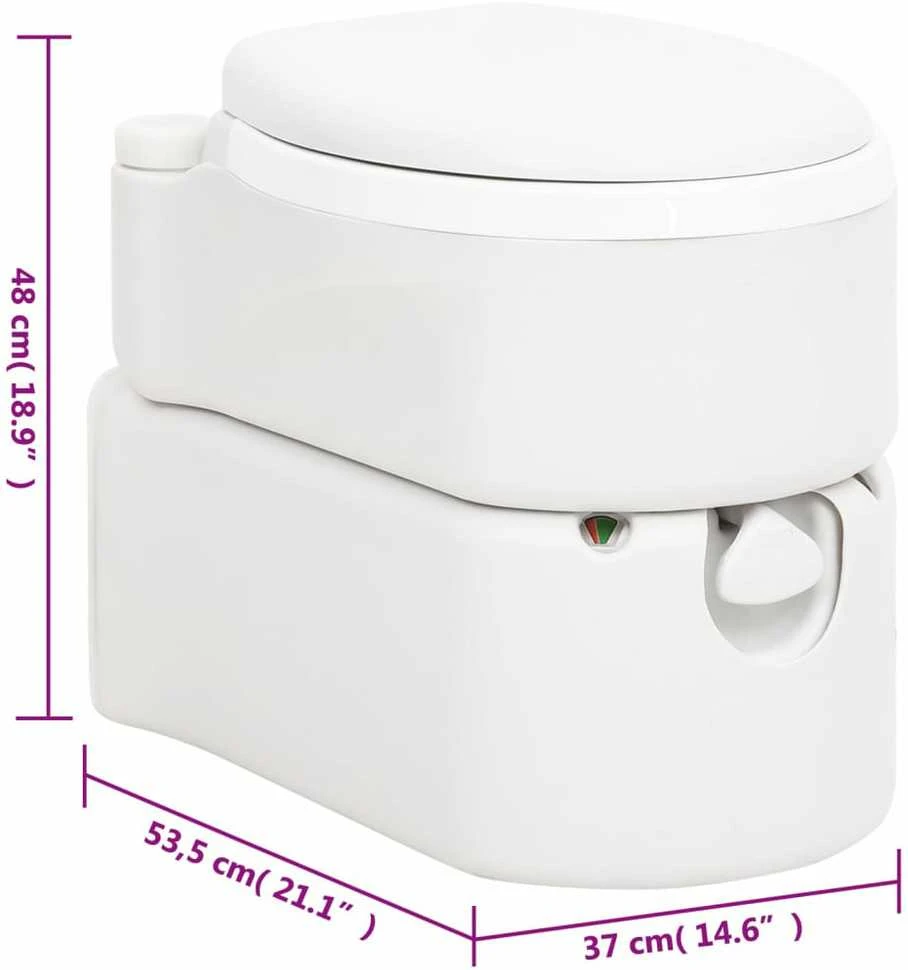 Integruotas stovyklavimo tualetas, baltas, 24+17l, HDPE/PP