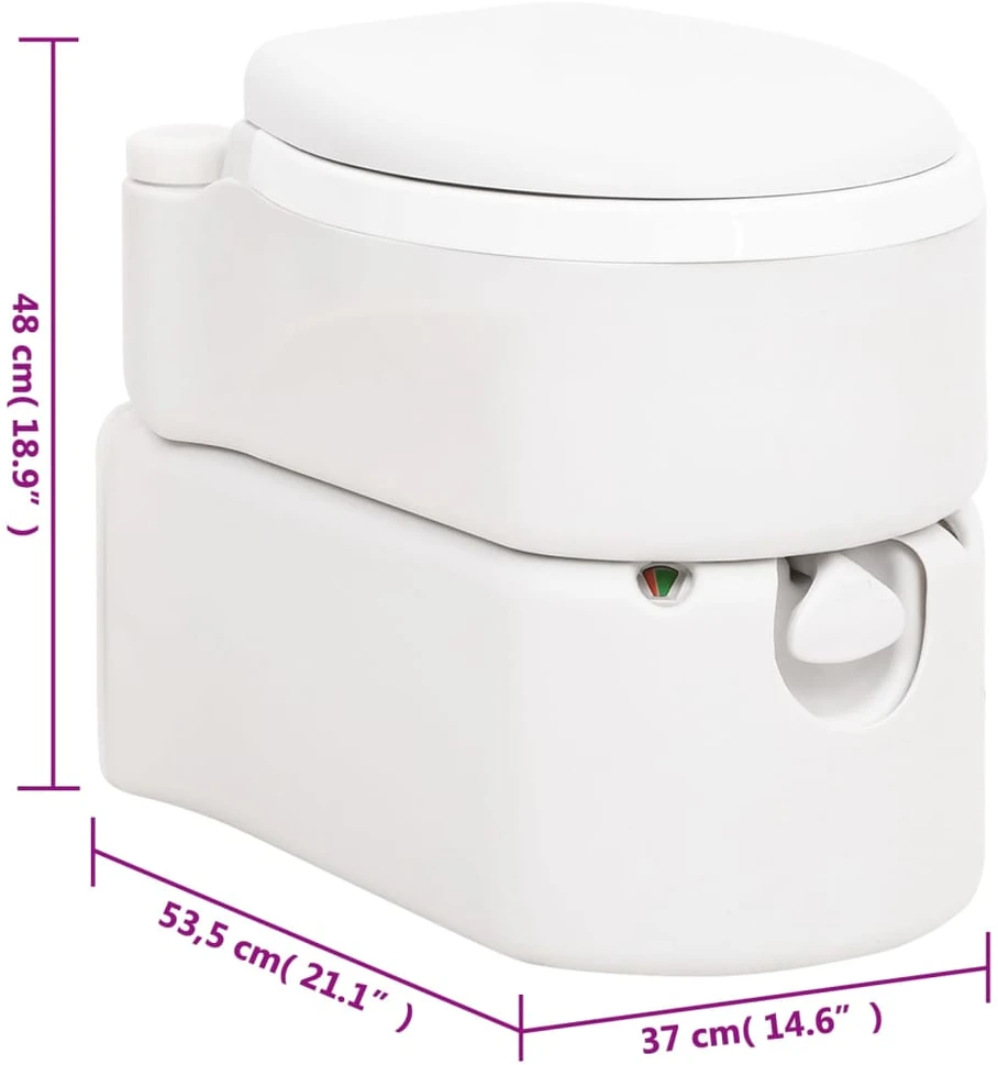 Integruotas stovyklavimo tualetas, baltas, 24+17l, HDPE/PP