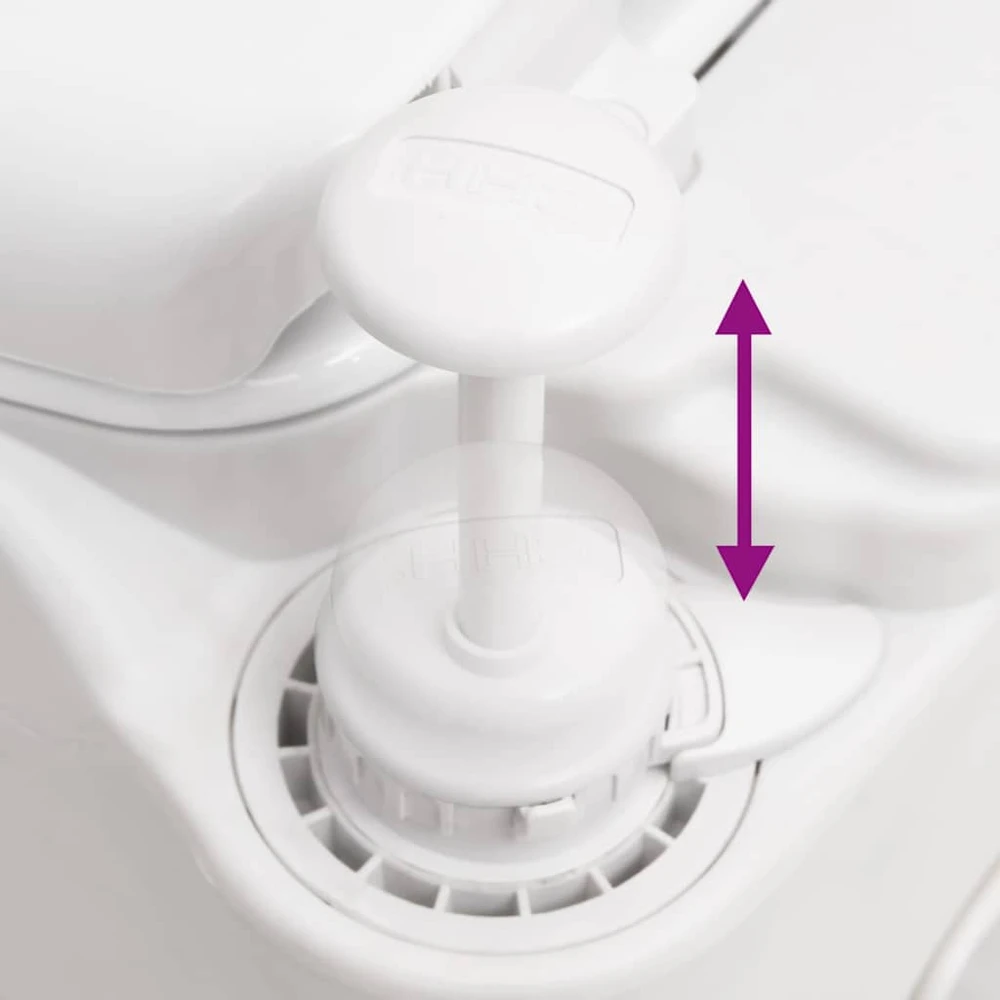 Integruotas stovyklavimo tualetas, baltas, 24+17l, HDPE/plienas