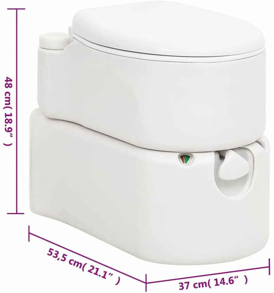 Integruotas stovyklavimo tualetas, baltas, 24+17l, HDPE/emalis