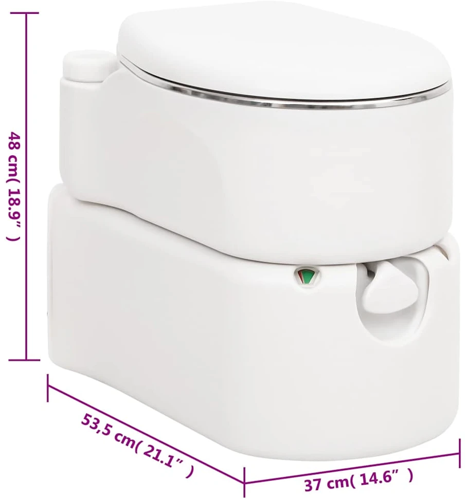 Integruotas stovyklavimo tualetas, baltas, 24+17l, HDPE/plienas