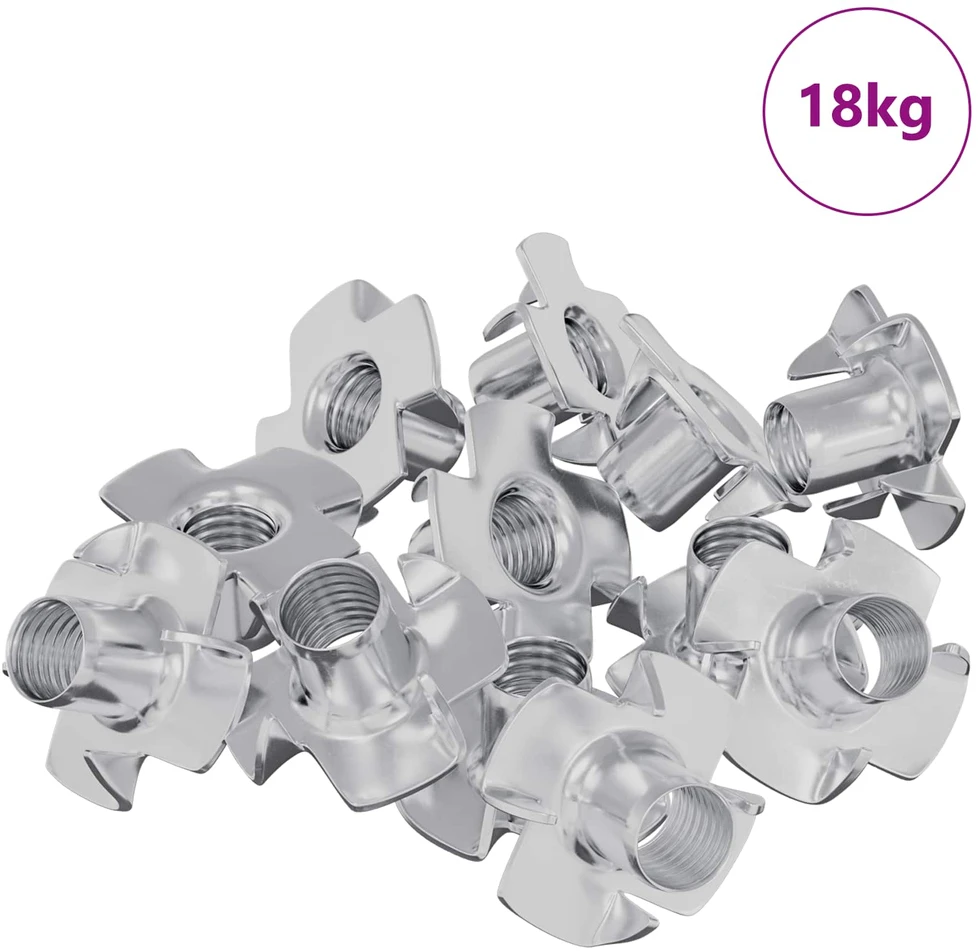 Įpjovinė T-veržlė 7200 vnt. Sidabro M6 mm Plienas
