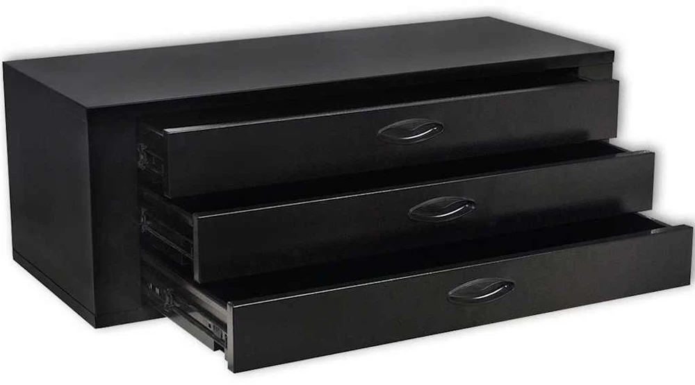Įrankių dėžė, 3 stalčiai, metalinė, juoda