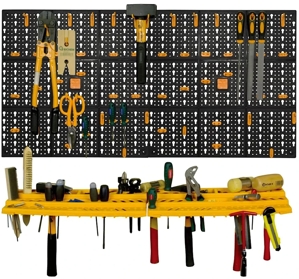 Įrankių sienelė, 500x1000mm, PP, 50 kabliukų