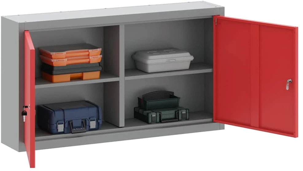 Įrankių spinta Raudona ir pilka 100 x 20 x 55 cm Plienas