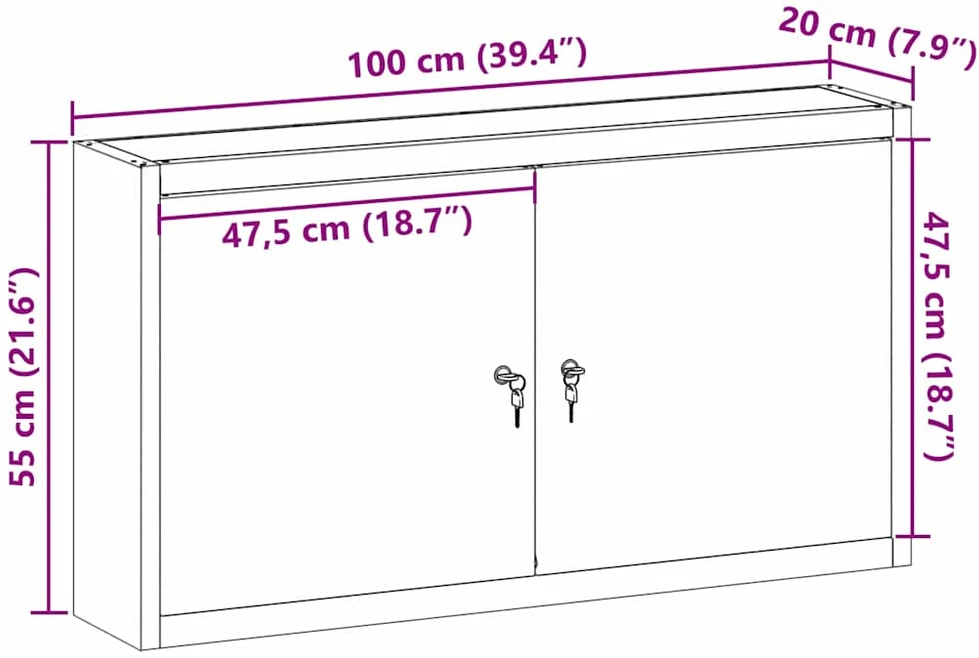 Įrankių spinta Raudona ir pilka 100 x 20 x 55 cm Plienas