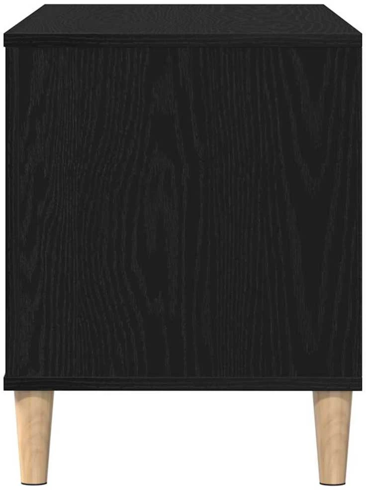 Plokštelių spintelė su lentyna Juodas ąžuolas 100 x 38 x 48 cm