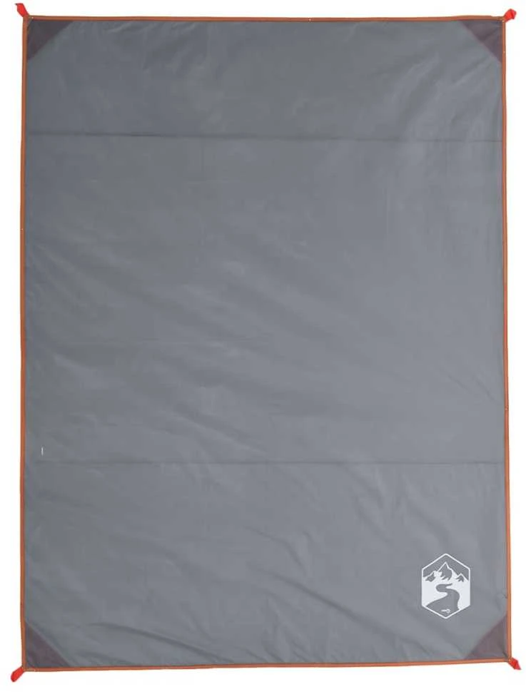 Iškylų paklotas su kuoliukais, pilkas/oranžinis, 205x155cm