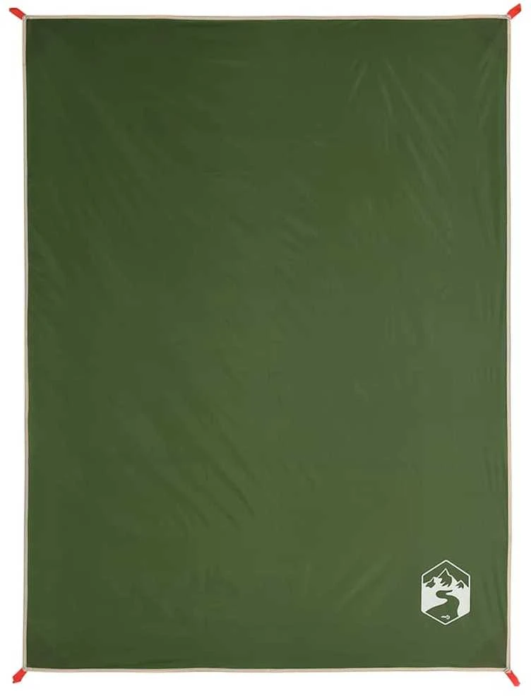 Iškylų paklotas su kuoliukais, žalios spalvos, 205x155cm