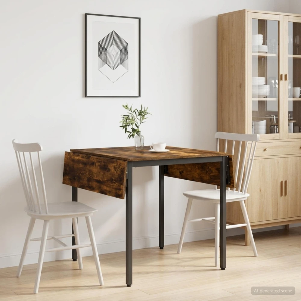 Išlenkiamas valgomasis stalas 120 x 81,5 x 75 cm Dūminio ąžuolo