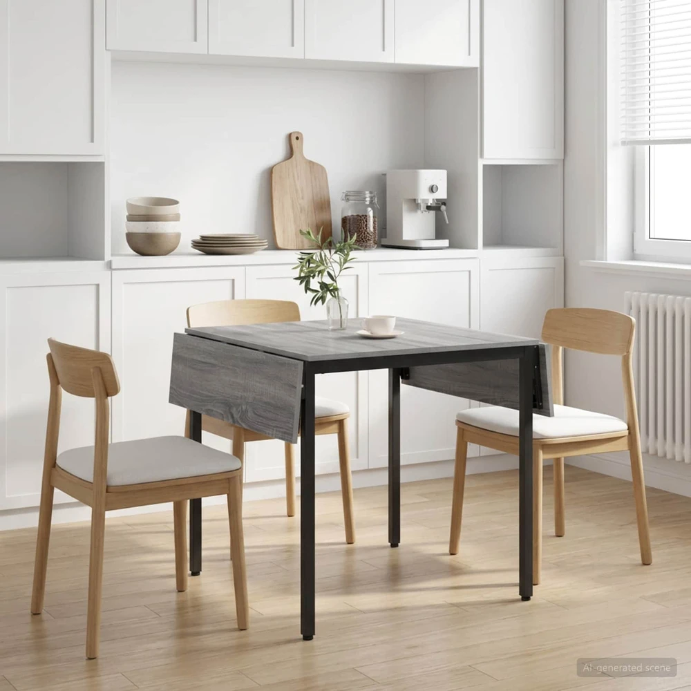 Išlenkiamas valgomasis stalas 120 x 81,5 x 75 cm Pilka Sonoma