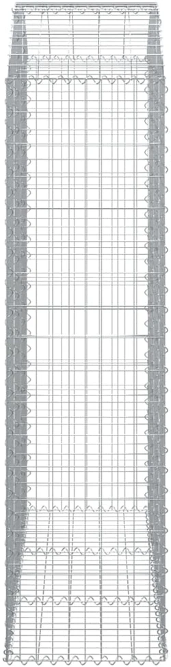 Išlenktas gabiono krepšys, 150x50x180/200 cm, geležis