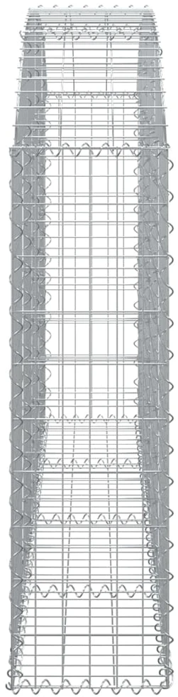 Išlenktas gabiono krepšys, 200x30x100/120 cm, geležis
