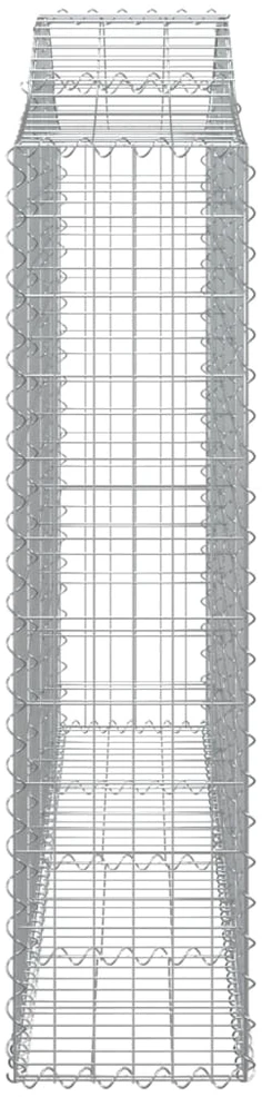 Išlenktas gabiono krepšys, 200x30x120/140 cm, geležis