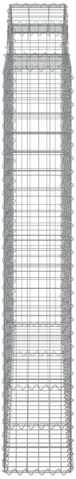 Išlenktas gabiono krepšys, 200x30x180/200 cm, geležis