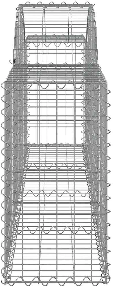 Išlenktas gabiono krepšys, 200x30x60/80 cm, geležis