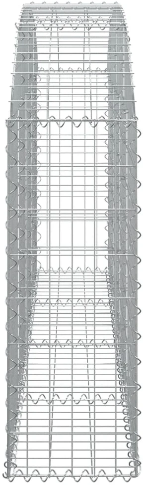 Išlenktas gabiono krepšys, 200x30x80/100 cm, geležis