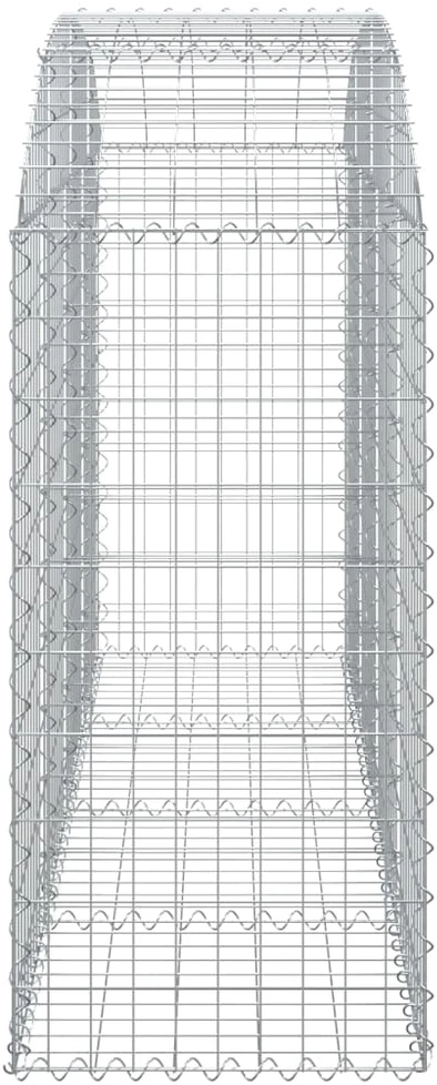 Išlenktas gabiono krepšys, 200x50x100/120 cm, geležis