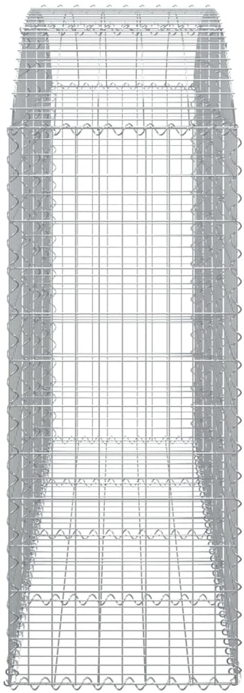 Išlenktas gabiono krepšys, 200x50x120/140 cm, geležis