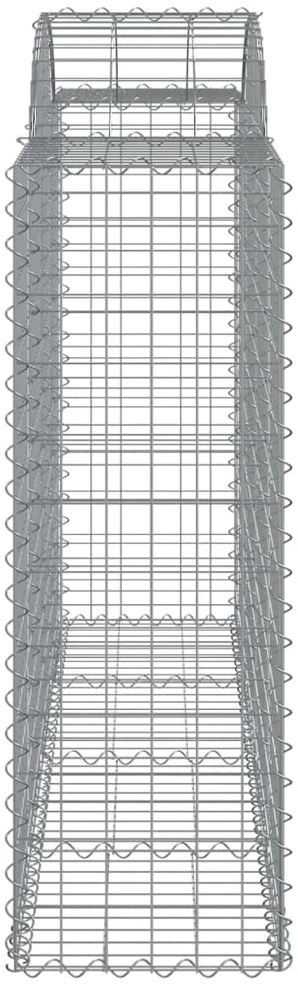 Išlenktas gabiono krepšys, 200x50x120/140 cm, geležis