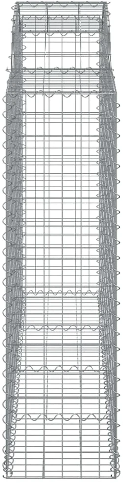 Išlenktas gabiono krepšys, 200x50x140/160 cm, geležis