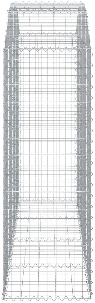 Išlenktas gabiono krepšys, 200x50x140/160 cm, geležis