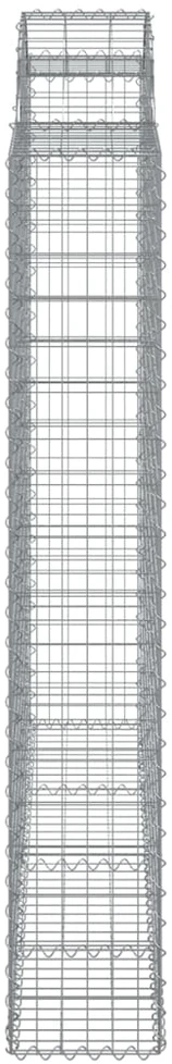 Išlenktas gabiono krepšys, 200x50x180/200 cm, geležis