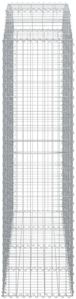 Išlenktas gabiono krepšys, 200x50x180/200 cm, geležis