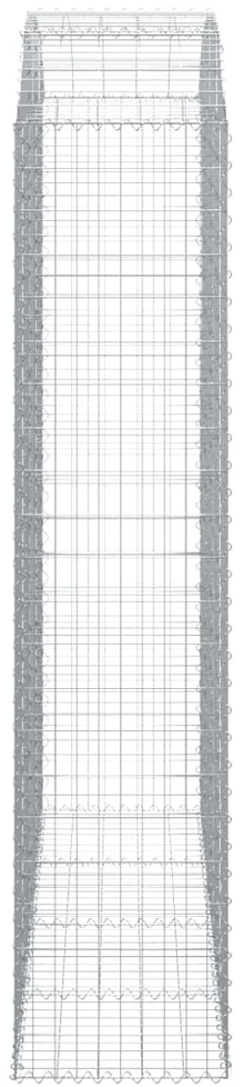 Išlenktas gabiono krepšys, 200x50x220/240 cm, geležis