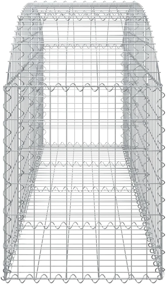 Išlenktas gabiono krepšys, 200x50x60/80 cm, geležis