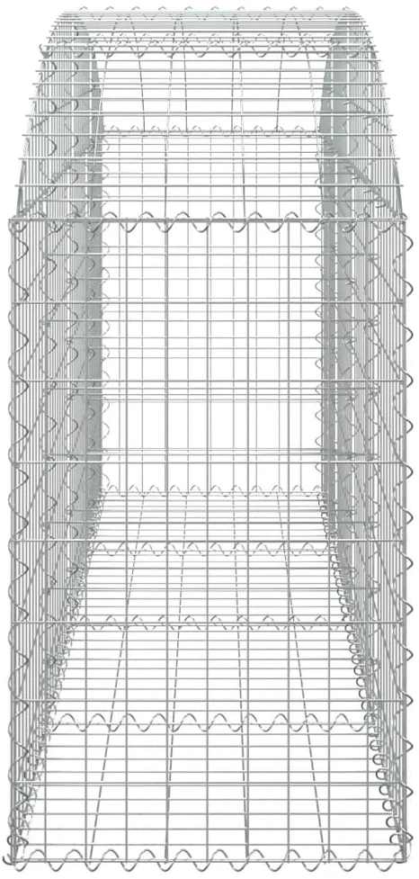 Išlenktas gabiono krepšys, 200x50x80/100 cm, geležis
