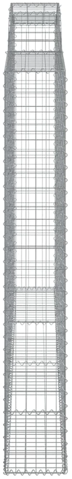 Išlenktas gabiono krepšys, 300x30x200/220cm, geležis