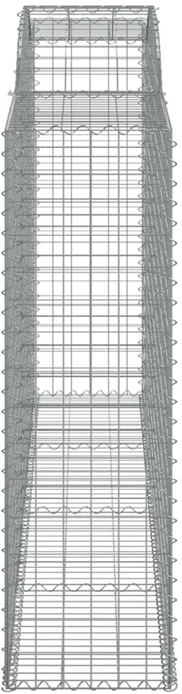 Išlenktas gabiono krepšys, 300x50x160/180cm, geležis