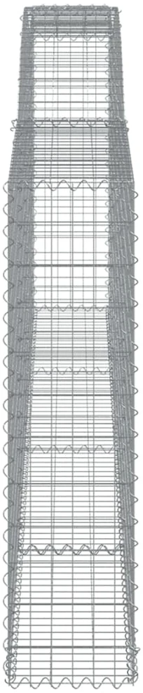Išlenktas gabiono krepšys, 400x30x120/140cm, geležis