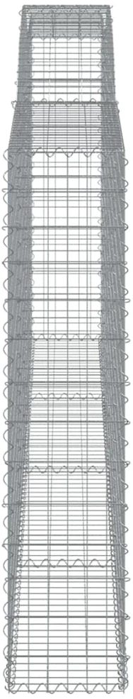Išlenktas gabiono krepšys, 400x30x140/160cm, geležis