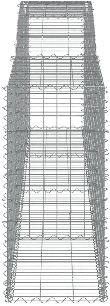 Išlenktas gabiono krepšys, 400x50x100/120 cm, geležis
