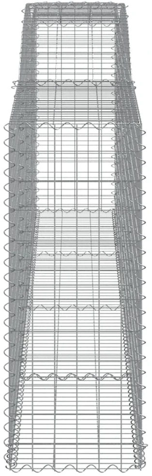 Išlenktas gabiono krepšys, 400x50x120/140cm, geležis