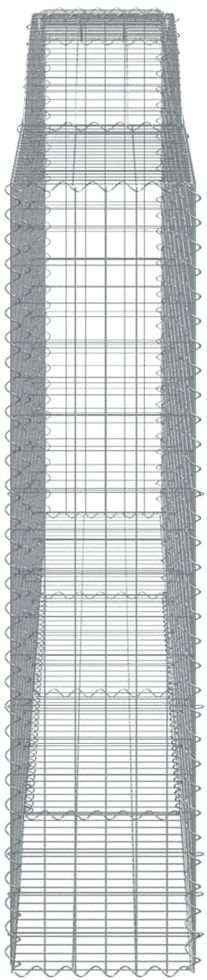 Išlenktas gabiono krepšys, 400x50x200/220 cm, geležis