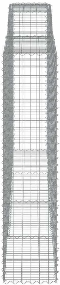 Išlenktas gabiono krepšys, 400x50x200/220 cm, geležis